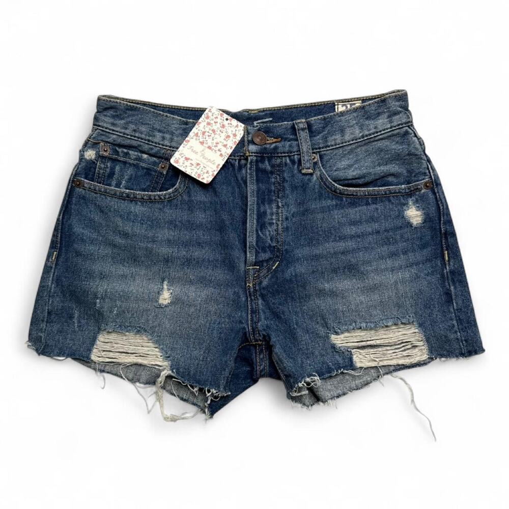 We The Free Free People Denim Shorts distressed detail women’s size 25 NWT